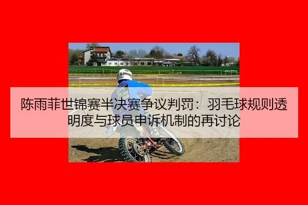 陈雨菲世锦赛半决赛争议判罚：羽毛球规则透明度与球员申诉机制的再讨论
